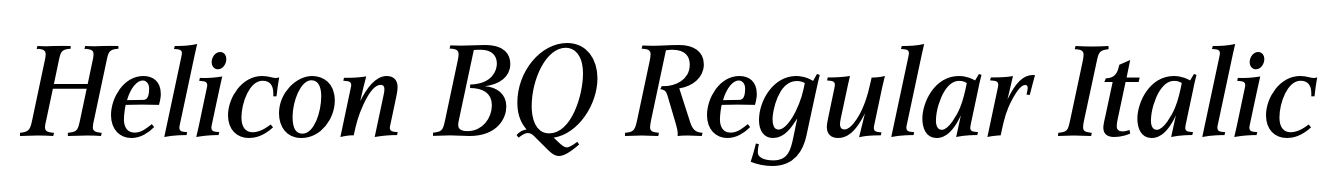Helicon BQ Regular Italic
